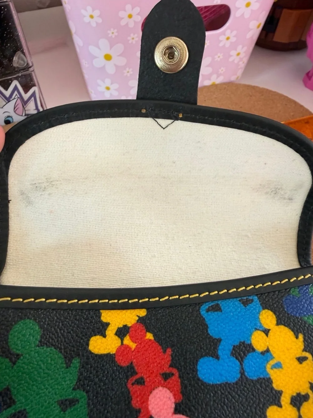 Dooney And Bourke Multicolor Mickey Print Crossbody Wristlet -